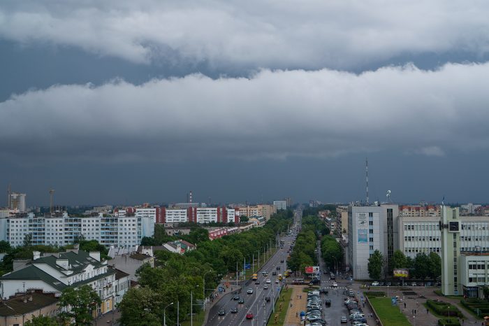 Видна пасмурный Брест